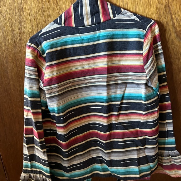 Striped Multicolor Open Front Jacket - Picture 3 of 3